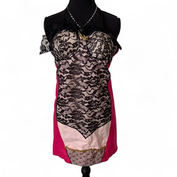 vintage 80s bustier lingerie illusion apron